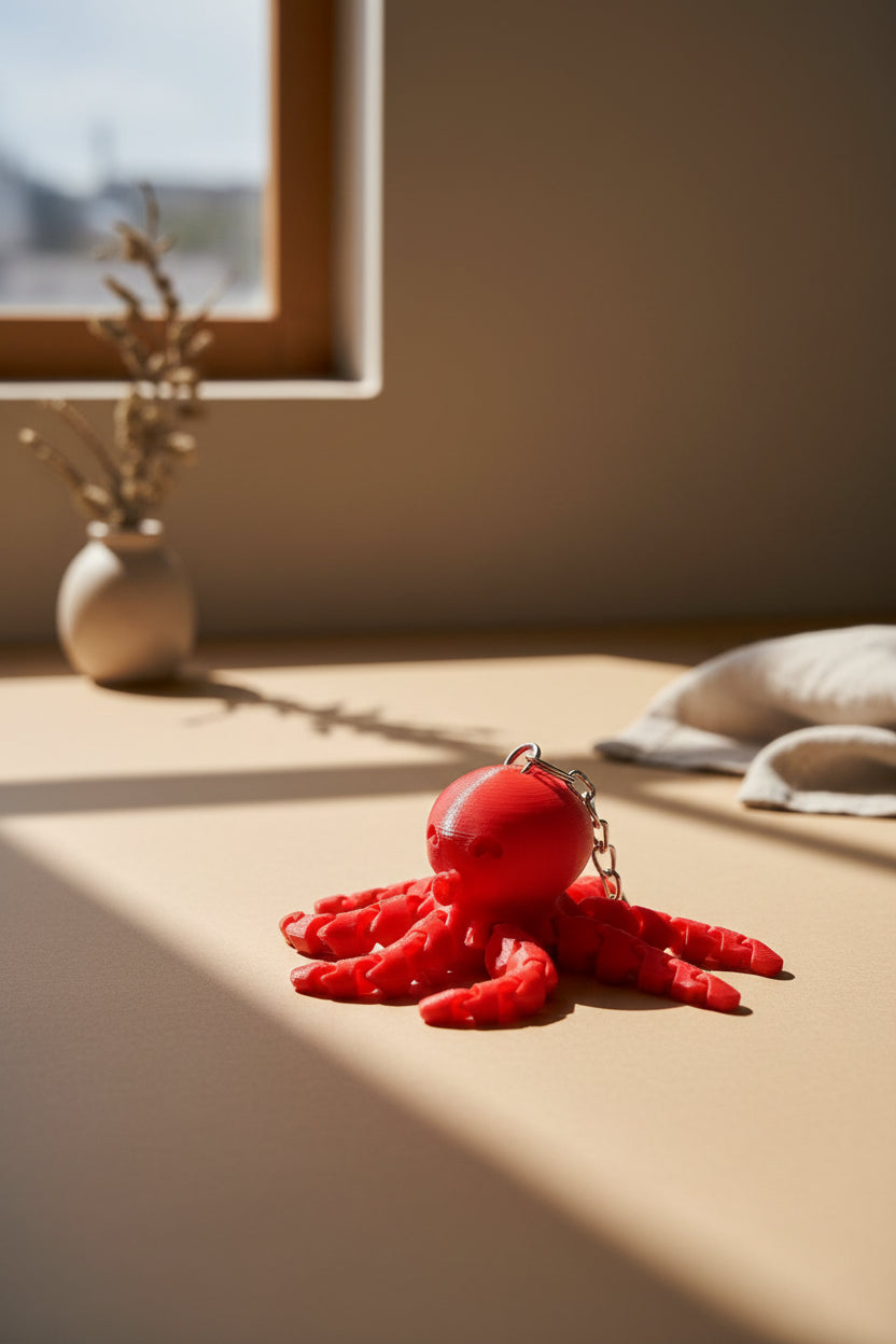 Flexibele Octopus Sleutelhanger